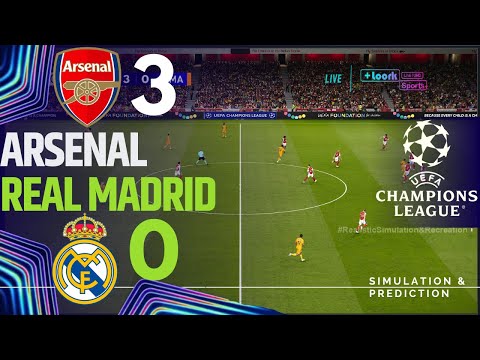 arsenal 3 0 real madrid match highlights uefa champions league 24 25 simulation recreation