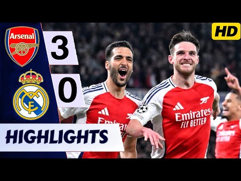 arsenal vs real madrid 3 0 all goals extended highlights champions league 2024 25 2