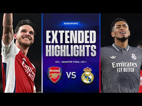 arsenal vs real madrid extended highlights ucl quarter final leg 1 cbs sports golazo