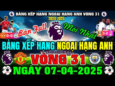 bang xep hang ngoai hang anh 2024 2025 moi nhat vong 31 ngay 7 4 2025 liv da thua ban full nhat