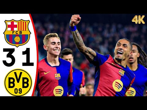barcelona vs borussia dortmund 3 1 highlights all goals champions league 2025