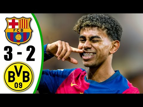 barcelona vs borussia dortmund 3 2 all goals highlights 2025