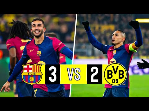 barcelona vs borussia dortmund 3 2 extended highlights and goals ucl 2024 2025