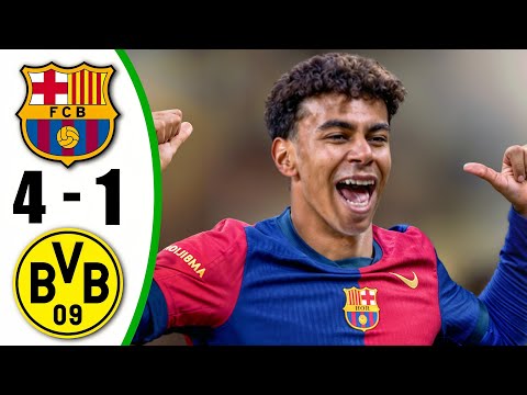 barcelona vs borussia dortmund 4 1 all goals highlights 2025