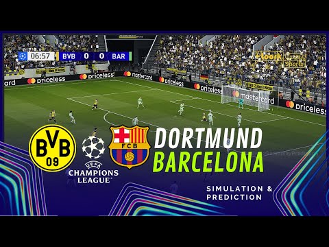 barcelona vs borussia dortmund semi semi final 2025 uefa champions league simulation prediction