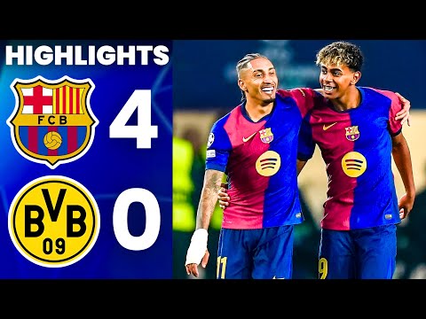 barcelona vs dortmund 4 0 highlights uefa champions league 2025