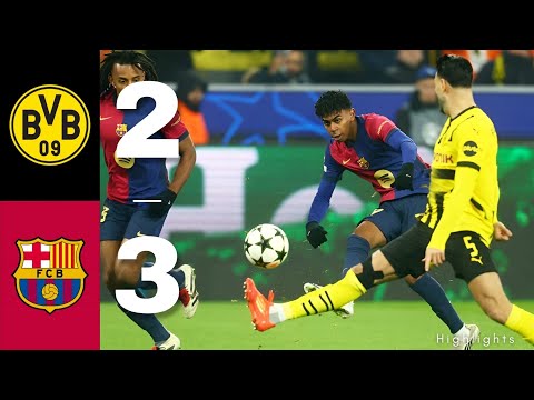 borussia dortmund 2 vs 3 fc barcelona highlights uefa champions league 2024 2025