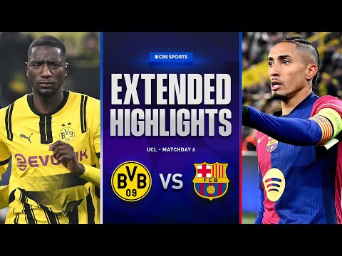 borussia dortmund vs barcelona extended highlights ucl league phase md 6 cbs sports golazo