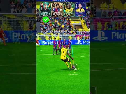 borussia dortmund vs fc barcelona free kick challenge in fc 25 shorts football