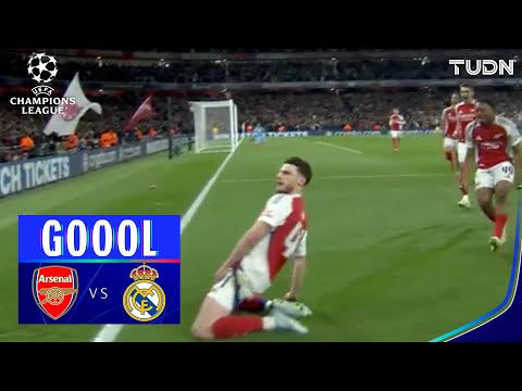 brutal gol de declan rice arsenal 1 0 real madrid uefa champions league 4tos final 24 25 tudn