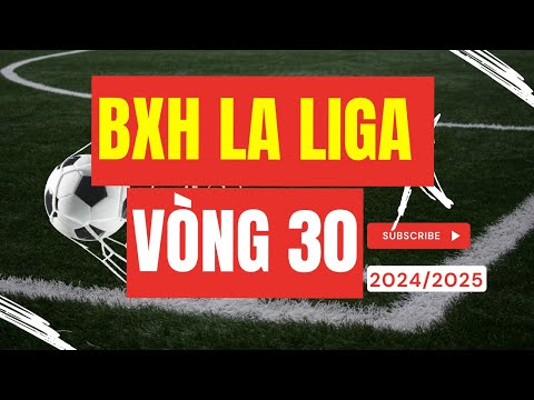 bxh la liga vong 30 mua 2024 2025