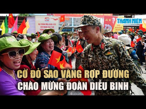 co do sao vang rop duong chao don doan dieu binh dieu hanh vao den bien hoa