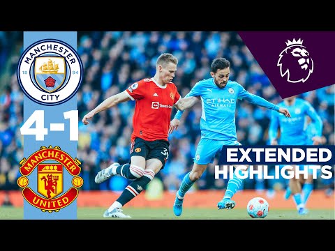 de bruyne and mahrez turn manchester blue man city 4 1 man utd extended highlights