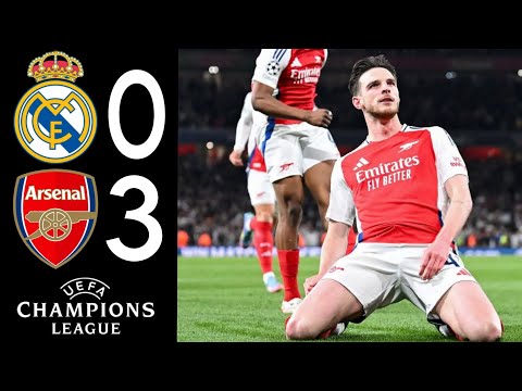 declan rice goal f09fa4af real madrid vs arsenal 0 3 highlights goals champions league 2025