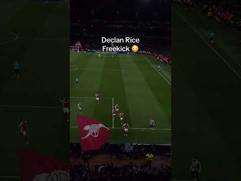 declen rice freekick goal real madrid declanrice arsenal realmadrid ucl goal football