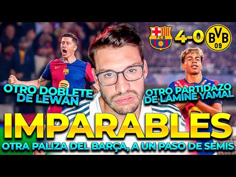 doblete de lewan partidazo de lamine y otra paliza del barca 4 0 al borussia champions ubietoo