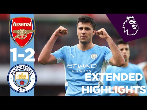 extended highlights arsenal 1 2 man city late rodri goal wins lively arsenal clash