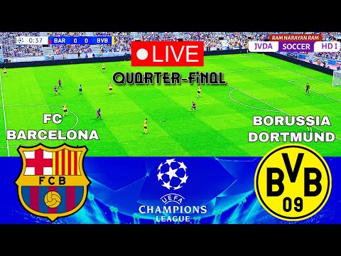 fc barcelona vs borussia dortmund uefa champions league quarter final full match pes 21