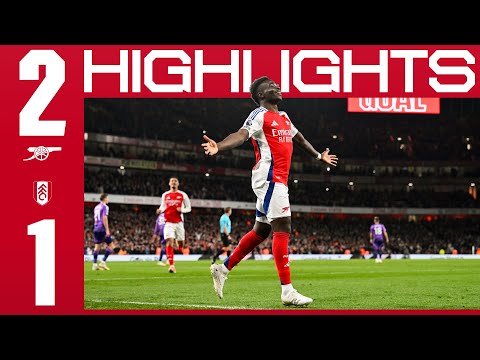 highlights arsenal vs fulham 2 1 saka merino premier league