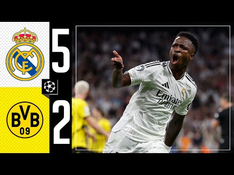 highlights real madrid 5 2 borussia dortmund champions league 2024 25