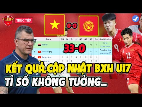 ket qua u17 cap nhat bang xep hang u17 viet nam nhm ca nuoc bat ngua vi ti so khong tuong
