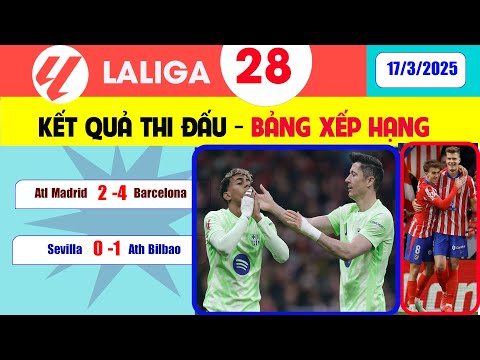 ket qua va bang xep hang vong 28 laliga tay ban nha seriea italia vong 29