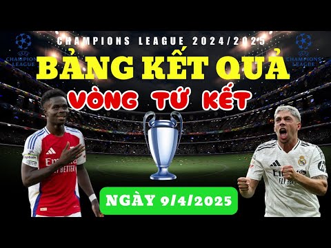 ket qua vong tu ket cup c1luot di ngay 9 4 2025 arsenal giam nat real madrid inter thang bayern