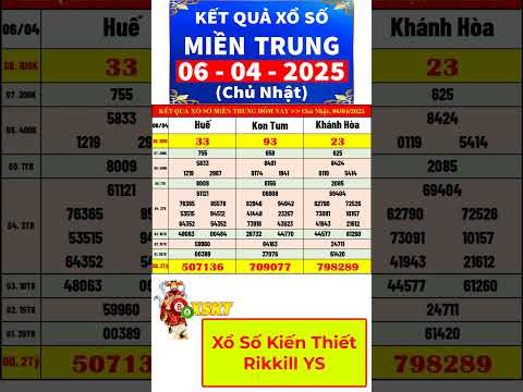 ket qua xo so mien trung hom nay chu nhat ngay 6 4 2025 xs khanh hoa xs kon tum xs hue shorts