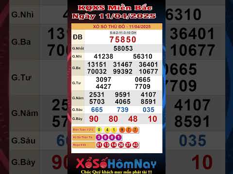 kqxsmb ket qua xo so mien bac ngay 11 04 2025 xsmb xs thu do hai phong xshp xo so thu do