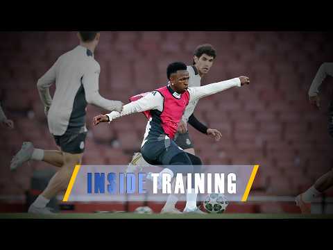 last training session before arsenal real madrid