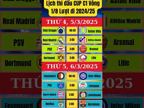 lich thi dau vong 1 8 cup c1 2024 25
