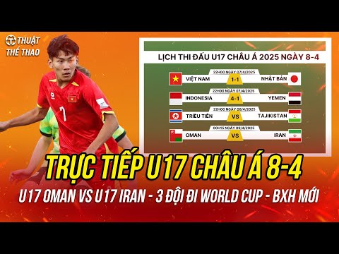 lich truc tiep bong da hom nay 8 4 xac dinh 3 doi di u17 world cup 2025 bang xep hang u17 chau a
