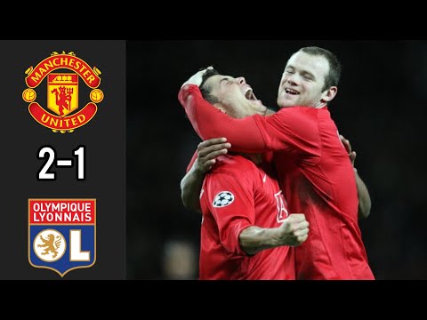 man utd vs lyon 1st 2nd leg ucl r16 2007 08 french commentary