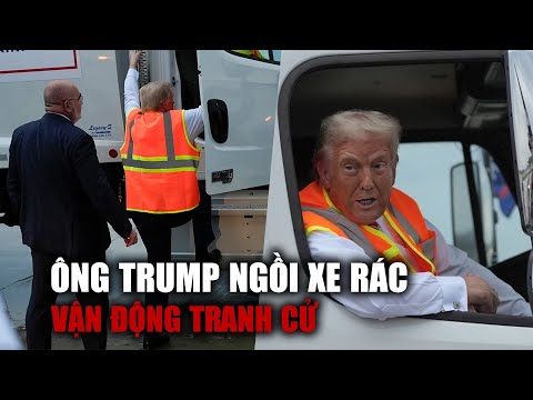 ong trump ngoi xe rac van dong tranh cu dap tra phat ngon va mieng cua ong biden