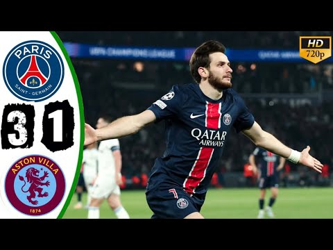 psg vs aston villa 3 1 latest highlightsall goals 2025 psg goal