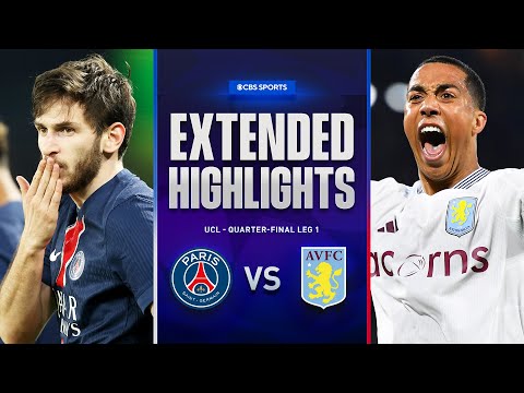 psg vs aston villa extended highlights ucl quarter final leg 1 cbs sports golazo