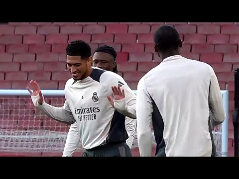 real madrid train at the emirates stadium ahead of arsenal in the champions league 1