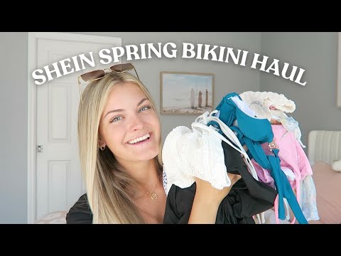 shein spring bikini clothing try on haul