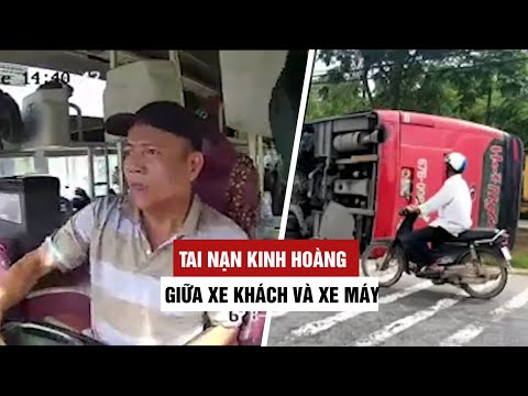 tai xe xe khach vang khoi ghe lai sau cu be lai tranh xe may qua duong