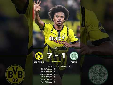 ucl 2024 25 matchday 2 fc barcelona 5 0 young boys dortmund 7 1 celtic fc football soccer