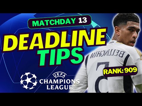 ucl fantasy md13 quarter finals my final team selection champions league fantasy tips 2024 25