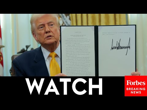 watch president trump takes reporters questions in the oval office after shock 90 day tariff pause