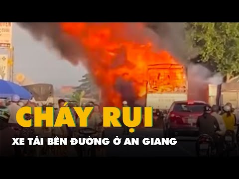 xe tai chay rui ben duong o an giang