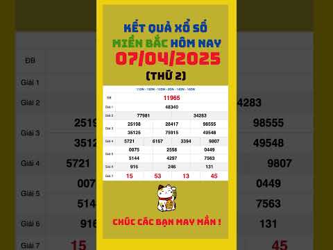 xo so mien bac hom nay thu 2 ngay 7 4 2025 shorts xsmb kqxsmb xosomienbac