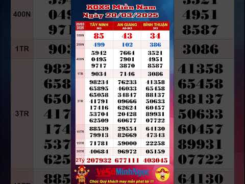 xo so mien nam xsmn ngay 20 03 2025 truc tiep kqxs xo so tay ninh xo so an giang binh thuan