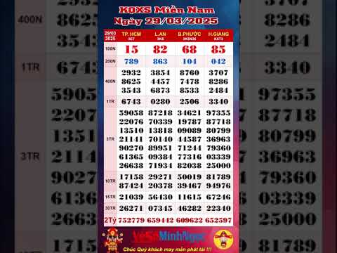 xo so mien nam xsmn ngay 29 03 2025 truc tiep kqxs xo so tp hcm xo so long an binh phuoc