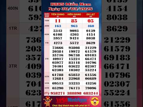 xo so mien nam xsmn ngay 30 03 2025 truc tiep kqxs xo so tien giang xo so kien giang da lat