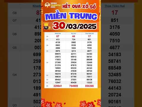 xo so mien trung hom nay ngay 30 thang 3 xsmt xsmt
