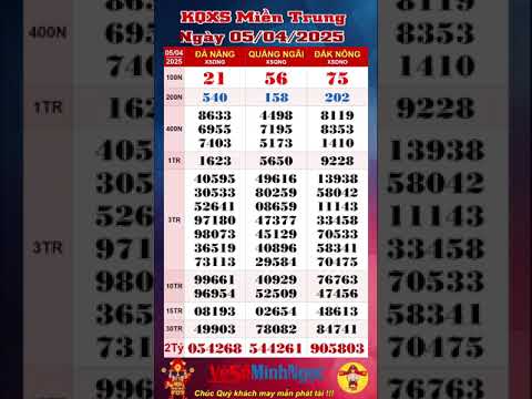 xo so mien trung xsmt ngay 05 04 2025 truc tiep kqxs xo so da nang xs quang ngai dak nong