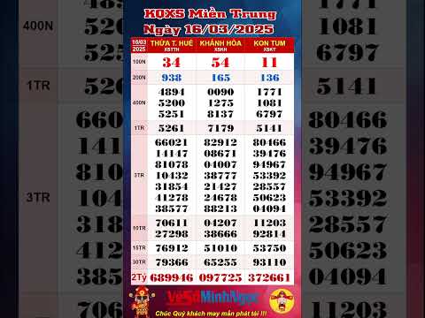 xo so mien trung xsmt ngay 16 03 2025 truc tiep kqxs xo so thua t hue xo so khanh hoa